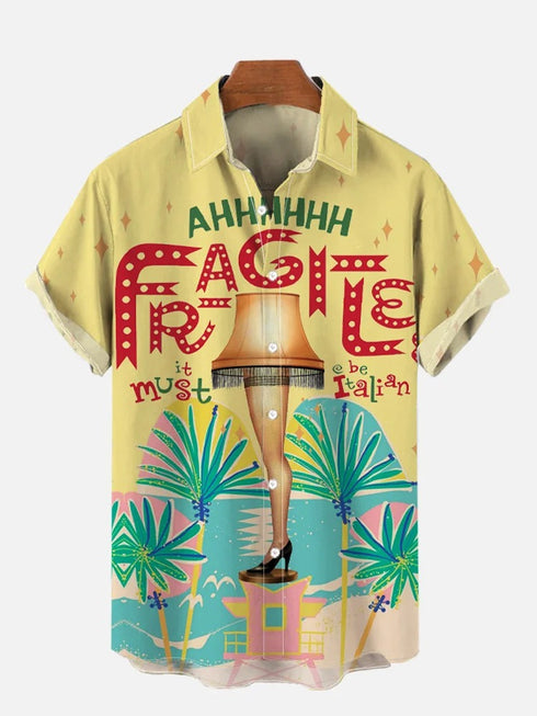 Men's Christmas Funny Graphic Short Sleeve Hawaiian Shirt